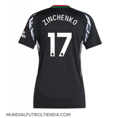 Camiseta Arsenal Oleksandr Zinchenko #17 Segunda Equipación Replica 2024-25 para mujer mangas cortas